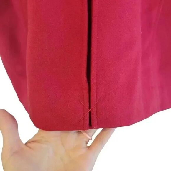 Covington Women's Red Poly/Rayon/Spandex Fleece Single Breasted Dress Coat - Picture 9 of 11